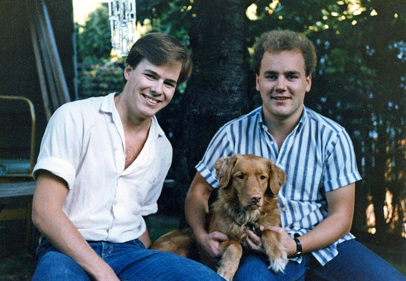 Doug And Don Posing With Honey The Dog