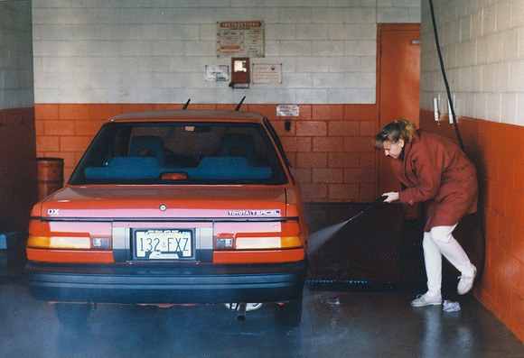 Katherine Washing Her New Car